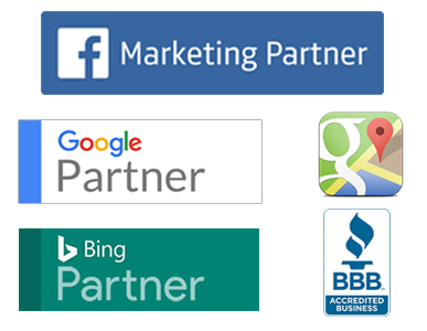 Google Partner, Facebook Marketing Partner, BBB Accredited, Bing Partner